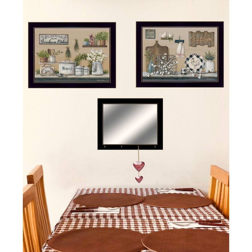 TrendyDecor4U Farmhouse "Farmhouse Kitchen" Framed Print Wall Art by